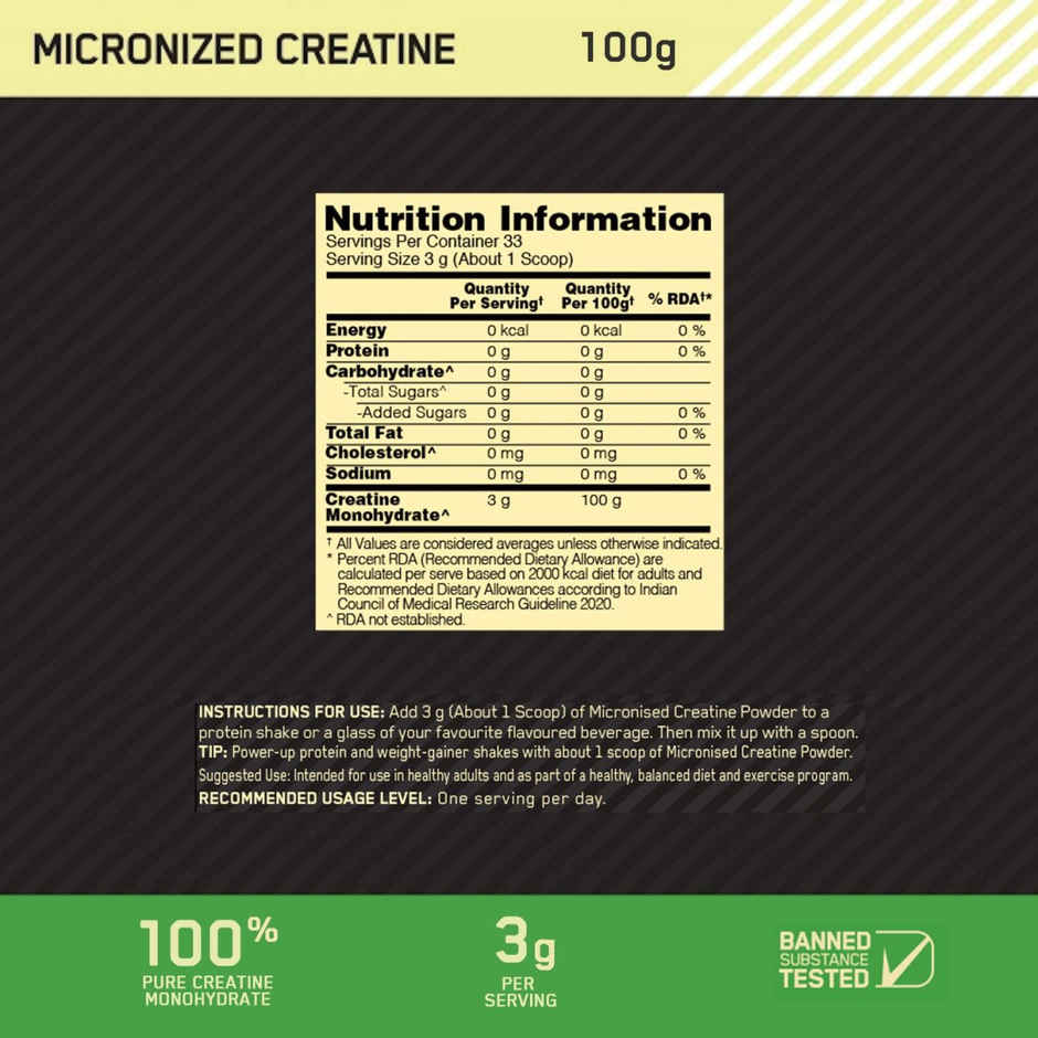 Optimum Nutrition Micronised Creatine Powder Unflavored