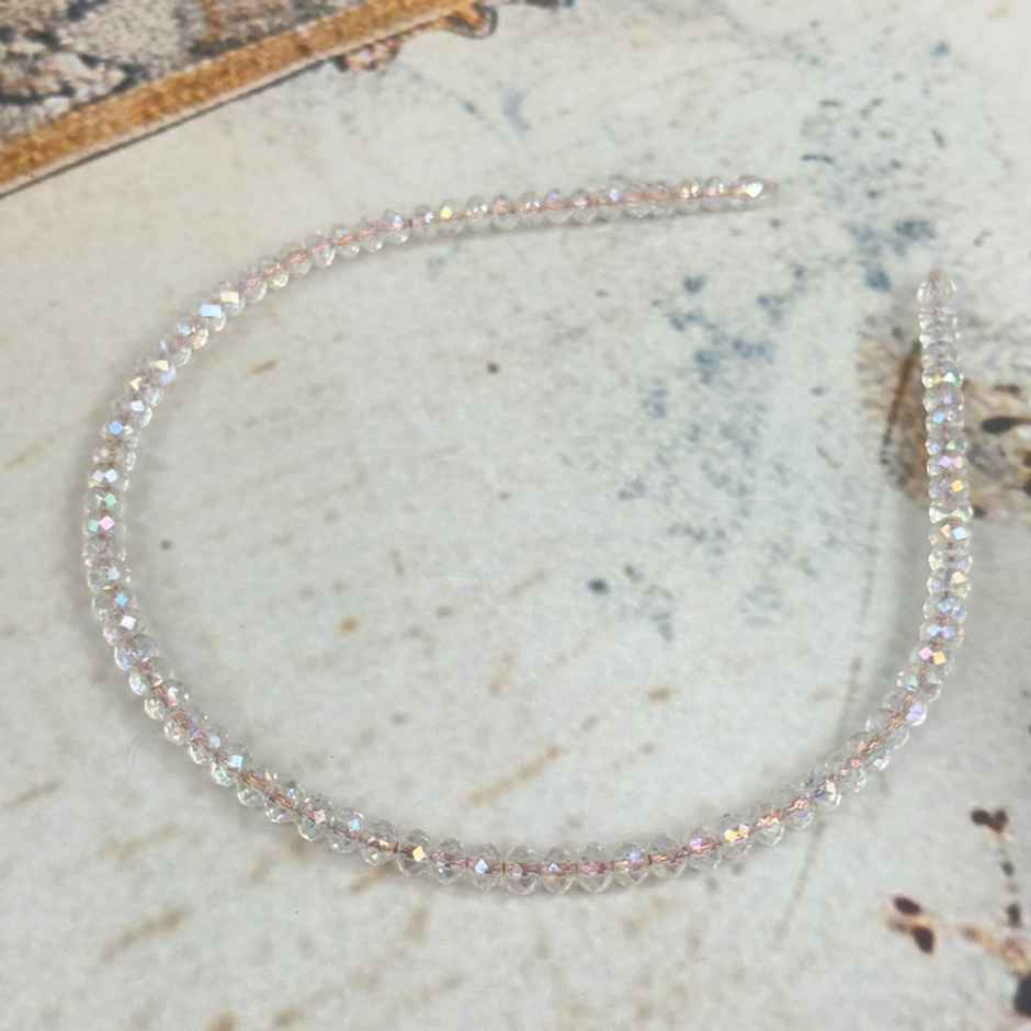 The Opal Factory Hair Accessories | Crystal Hair Band for Girls | 1 Pc | Pink Crystal