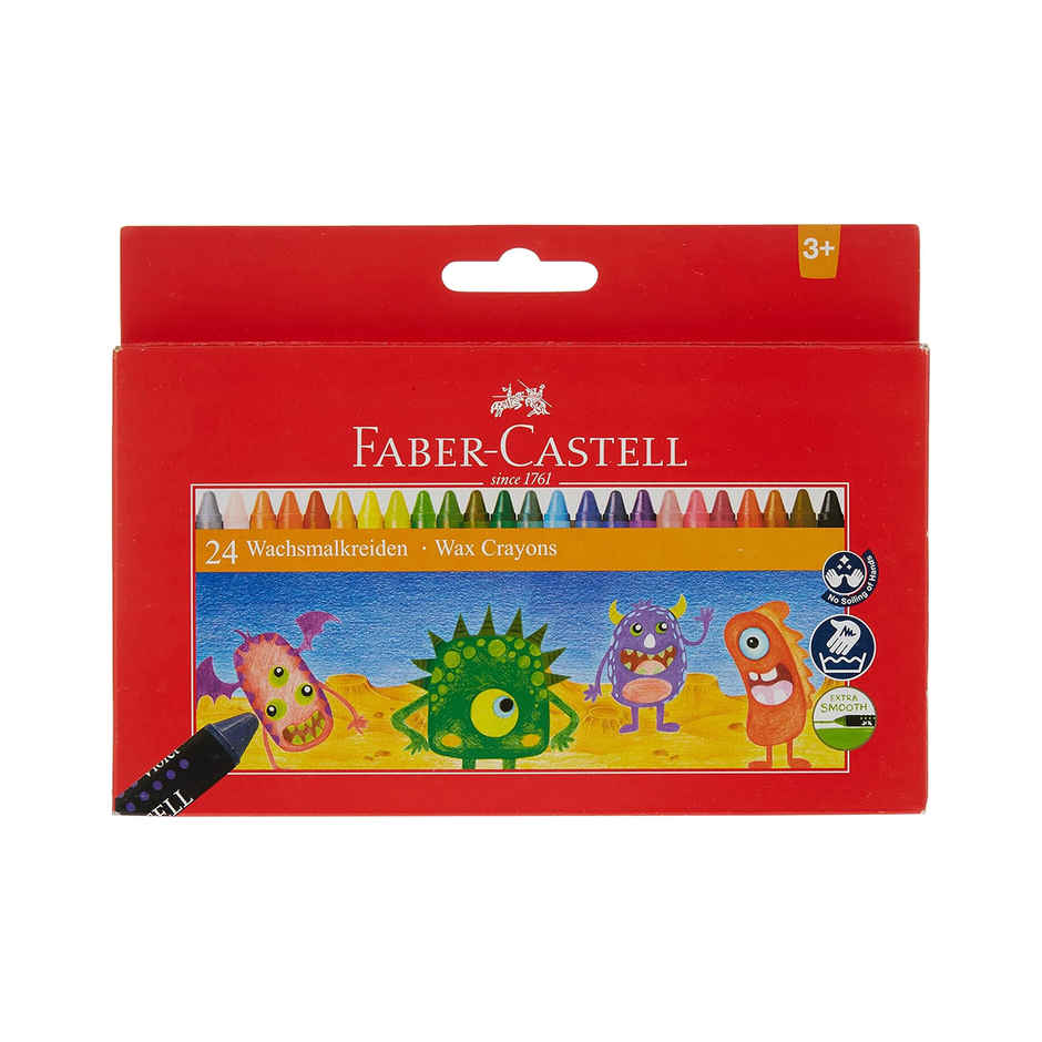 Faber-Castell Wax Crayon Reg. Long 75Mm Pack Of 24