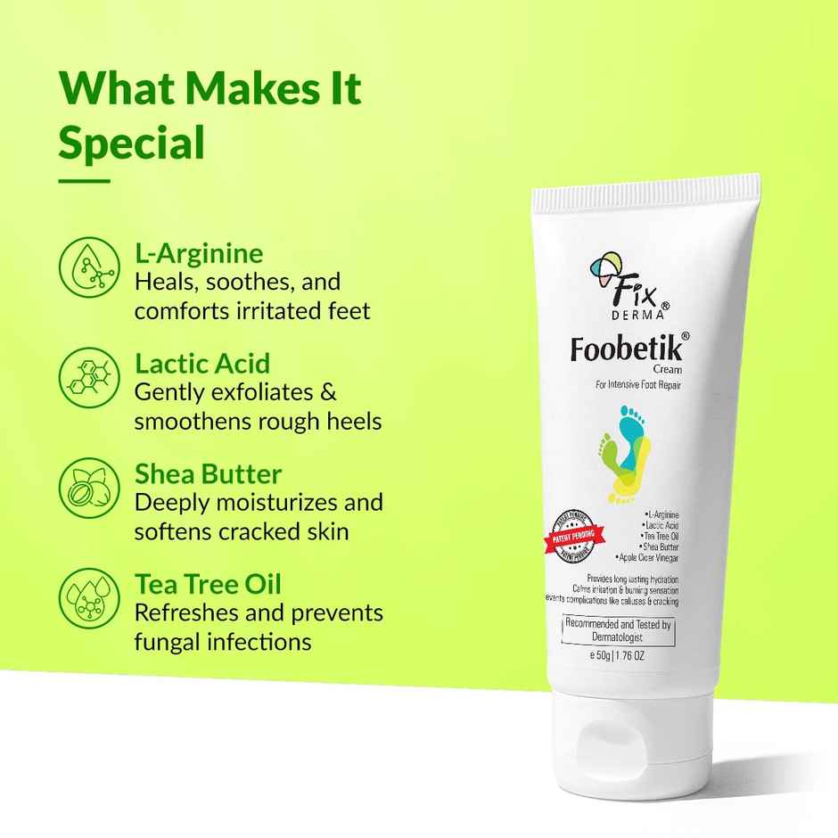 Fixderma Foobetik Foot Cream for Diabetic, Dry & Crack Heel, Moisturizes & Repair Feet