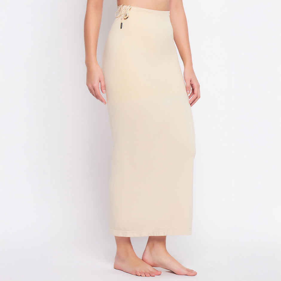 Clovia Saree Shapewear Petticoat With Drawstring | Beige | XXL