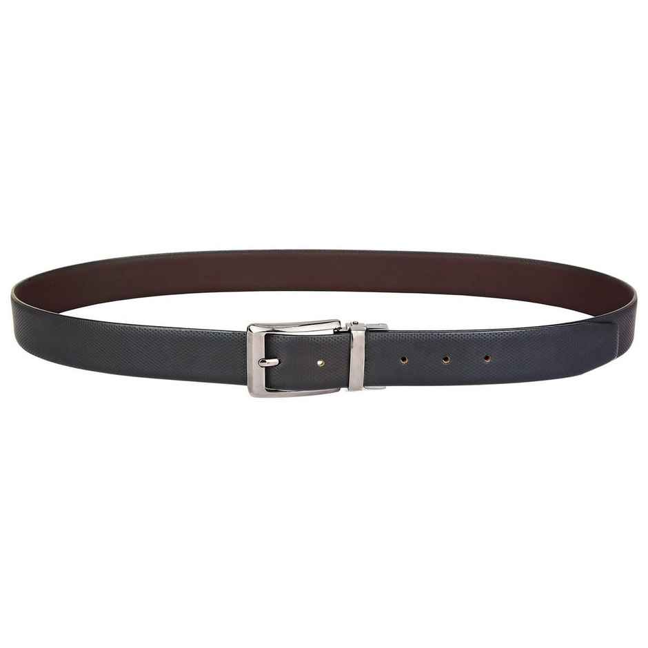 Wildhorn Men's Textured Genuine Leather Leather Belt | Black and Brown - 46 Inches
