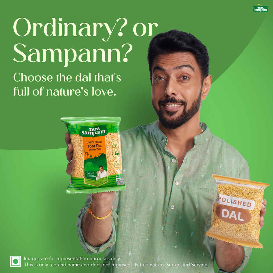 Tata Sampann Unpolished Moong Dal(500gms) & Tata Sampann Unpolished Toor Dal/Arhar Dal(1kg) Combo