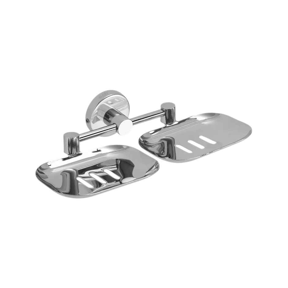 GLOXY Stainless Steel Wall Mount Double Soap Holder for Bath Dish Bathroom Accessories & Fittings