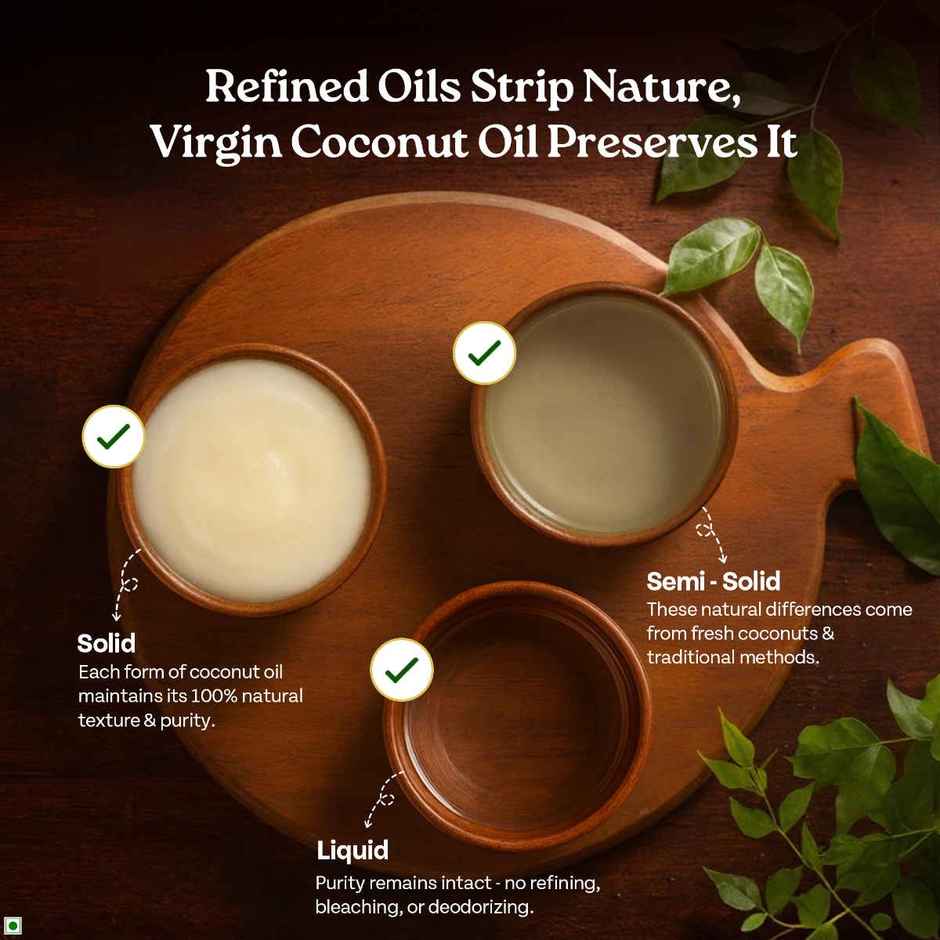 A Tata Product - Organic India Virgin Coconut Cold Pressed Oil | Labs Tested On 250+ Parameters