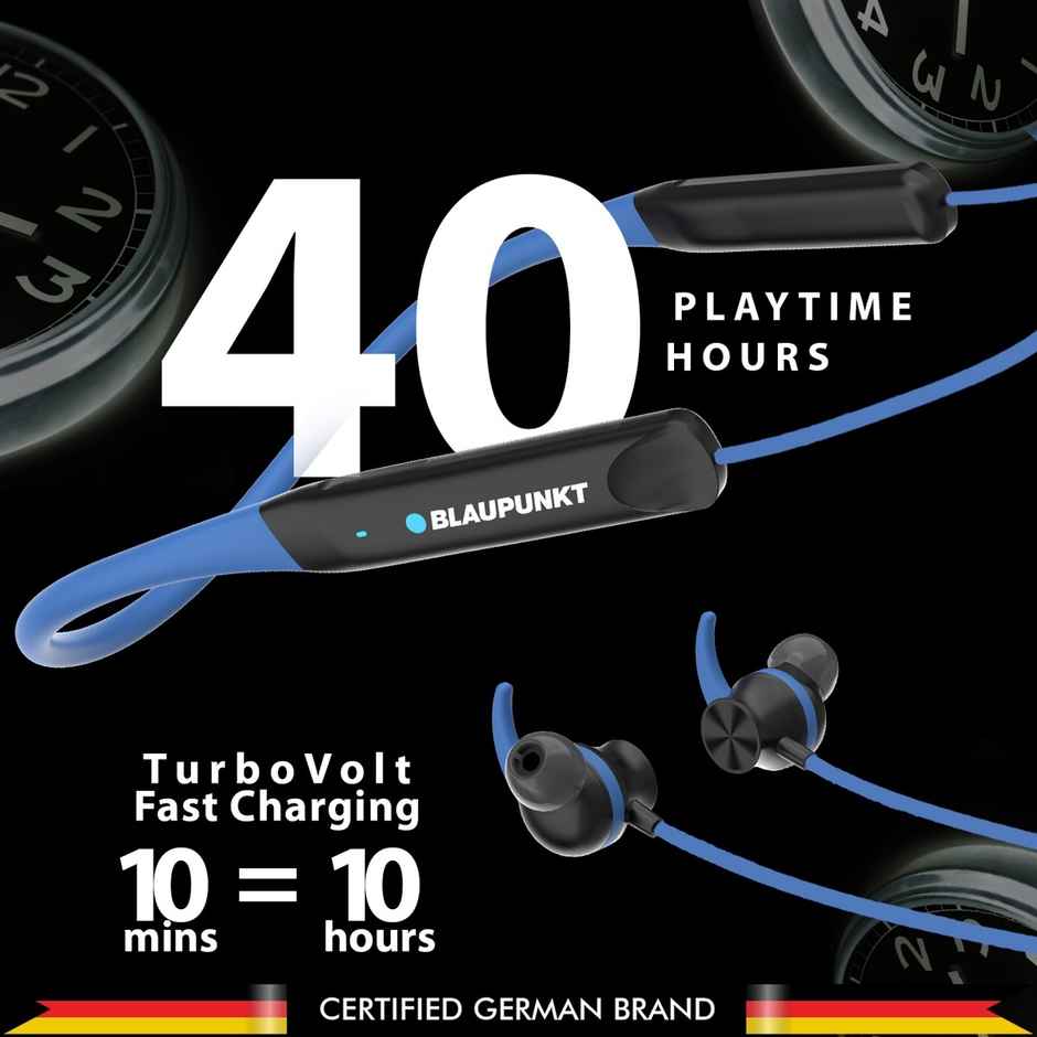 Blaupunkt Be120 Touch Wireless Neckband With Multi-Touch Control,40H Playtime Bluetooth (Blue)