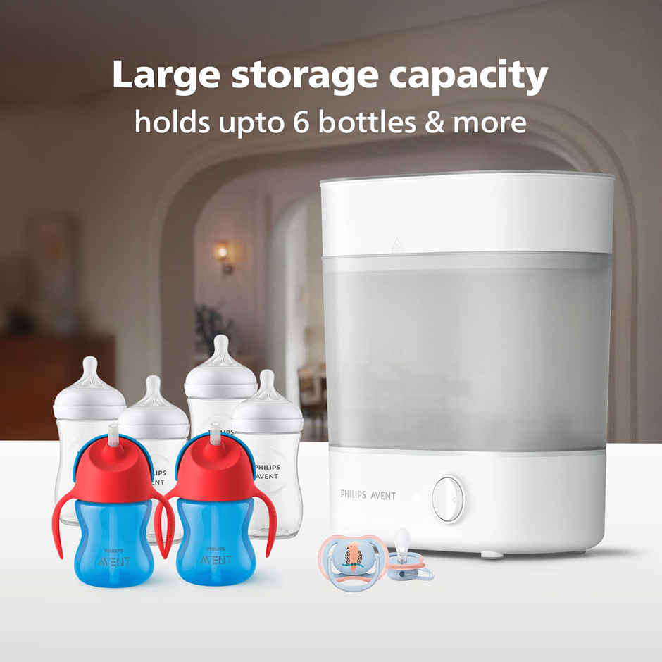 Philips Avent Bottle Sterilizer | Kills 99% Germs | Natural Steam | Stays 24hrs | SCF291/00