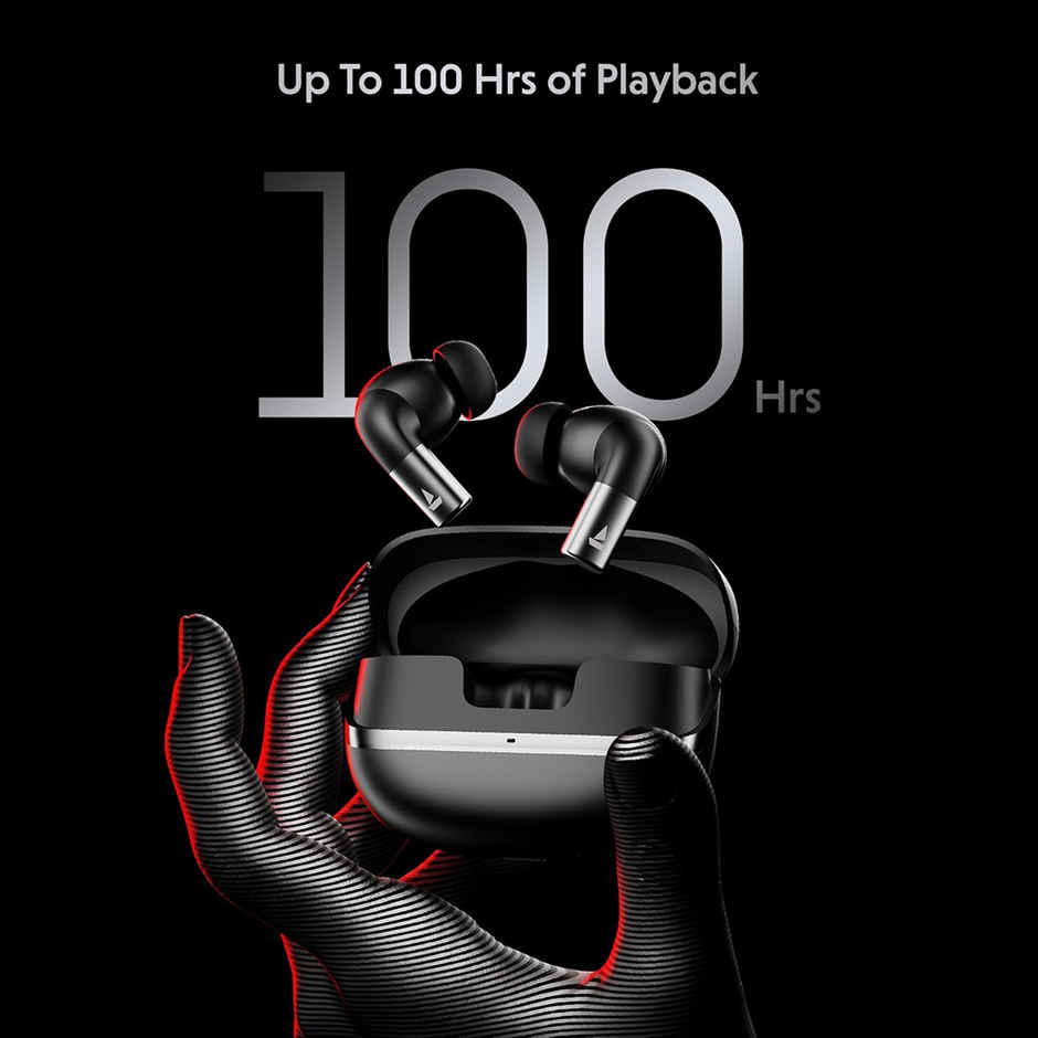 boAt Airdopes Ultra Pro TWS Earbuds W- 100H Playtime, Spatial Sound - 24-Bit Audio,Gunmetal Black