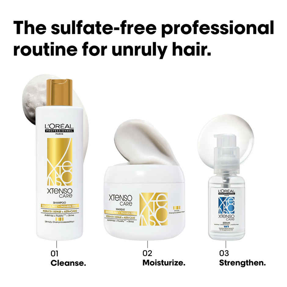 L'Oreal Professionnel Xtenso Care Sulfate-Free Shampoo For Frizz-Free, Shiny & Manageable Hair