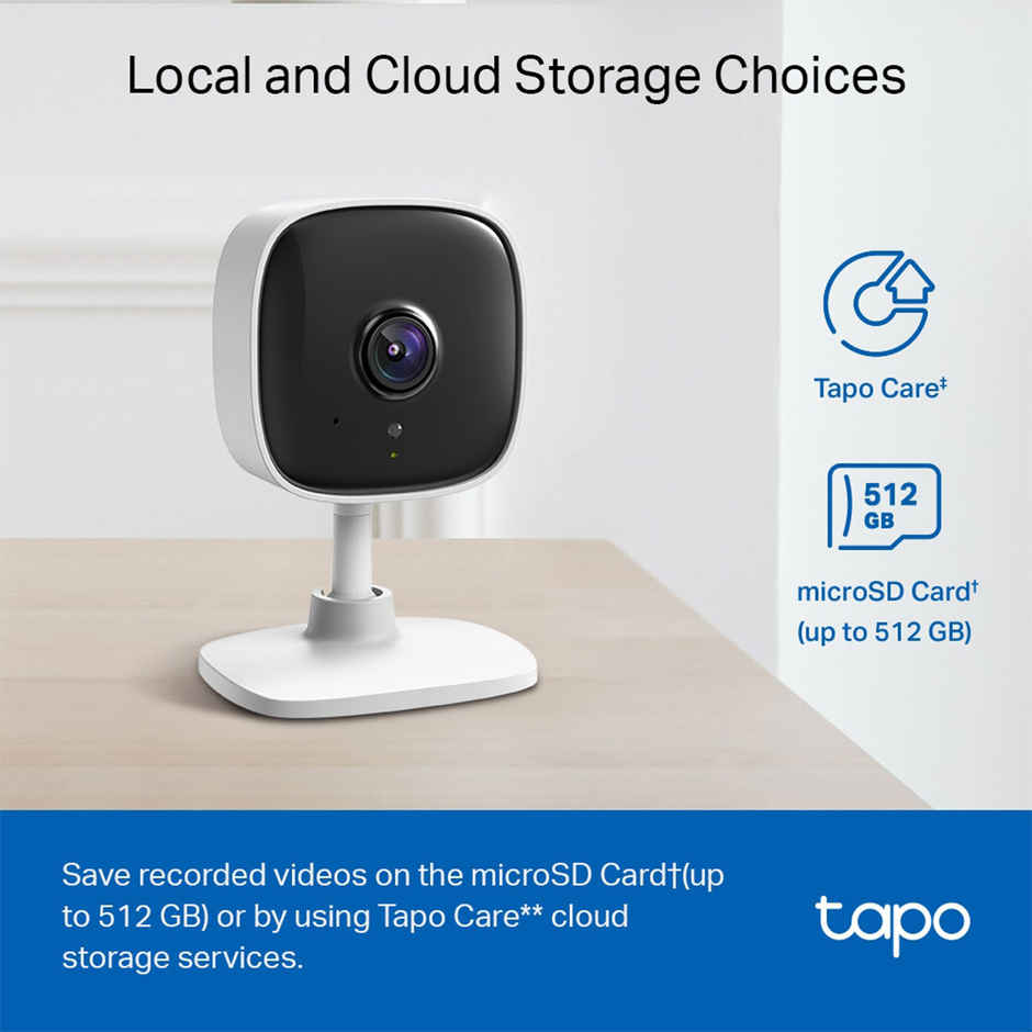 TP-Link Tapo C100 Home Security Wi-Fi Camera 2MP 1080p, Alexa Enabled, 2-Way Audio, Night Vision