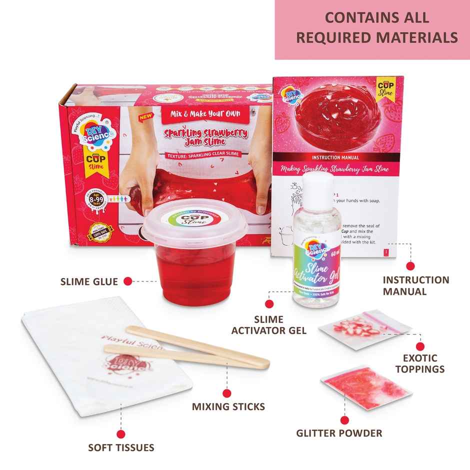 DIY Science Sparkling Strawberry Jam Slime Kit
