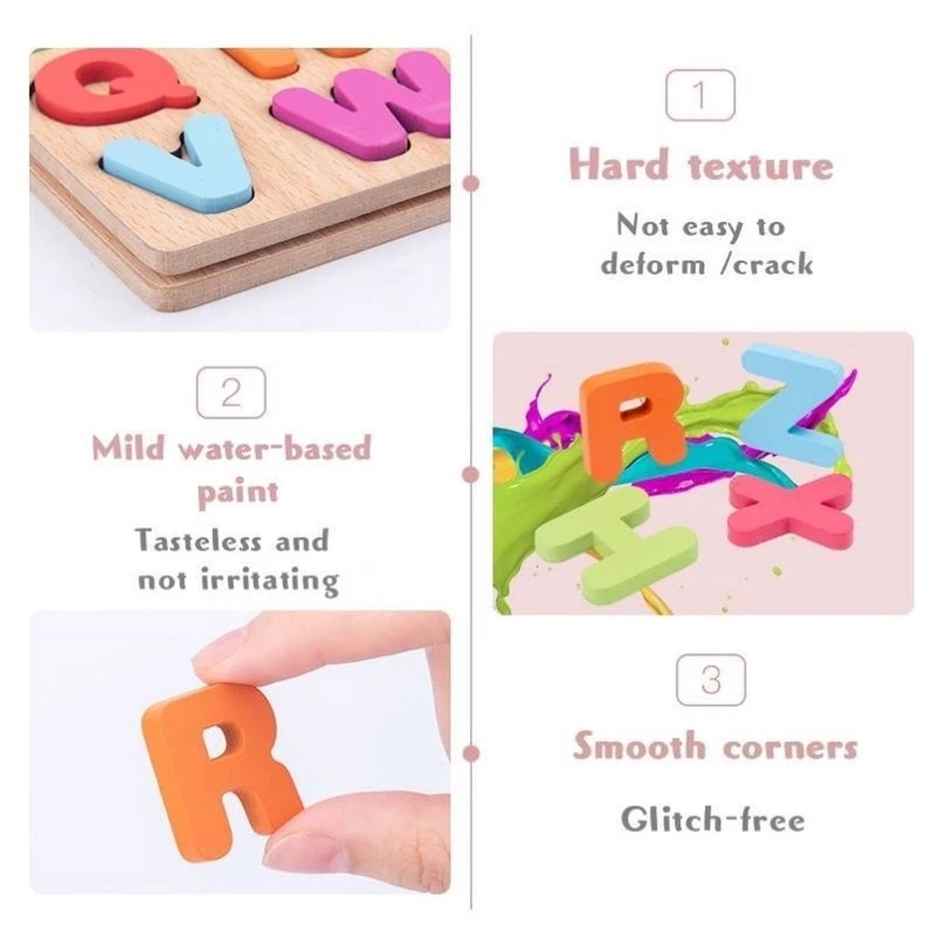 Fablue Wooden Puzzle Toddlers Toy For Kids - Alphabets - Educational Learning Puzzle Toy for Kids