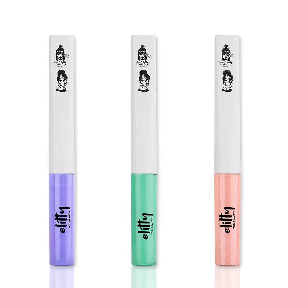 Elitty Pack Of 3 Colourful Liquid Waterproof Eyeliner- Pastel Pop