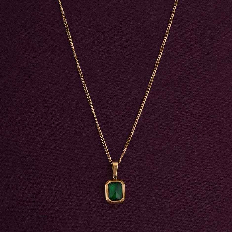 Palmonas Classic Emerald Necklace For Womens | Waterproof And Anti-Tarnish