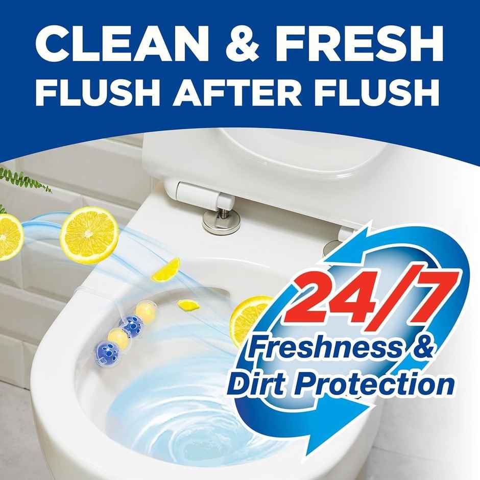 Bloo Active Lemon Solid Toilet Rim Block | 4 In 1 Toilet Cleaners With Anti-Limescale