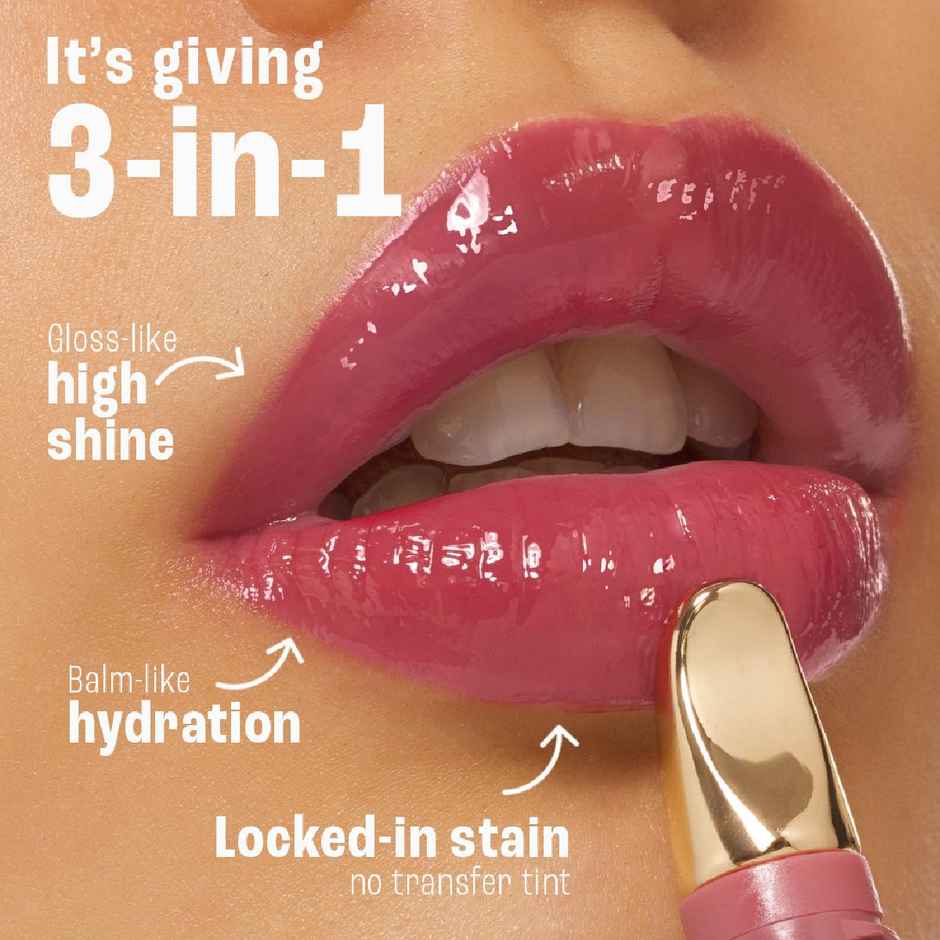 Lakme 9to5 Hya Beach Edit Lip Gloss Stain | 2 Rosy Sunday | Hydrating | Long Lasting | SPF 15