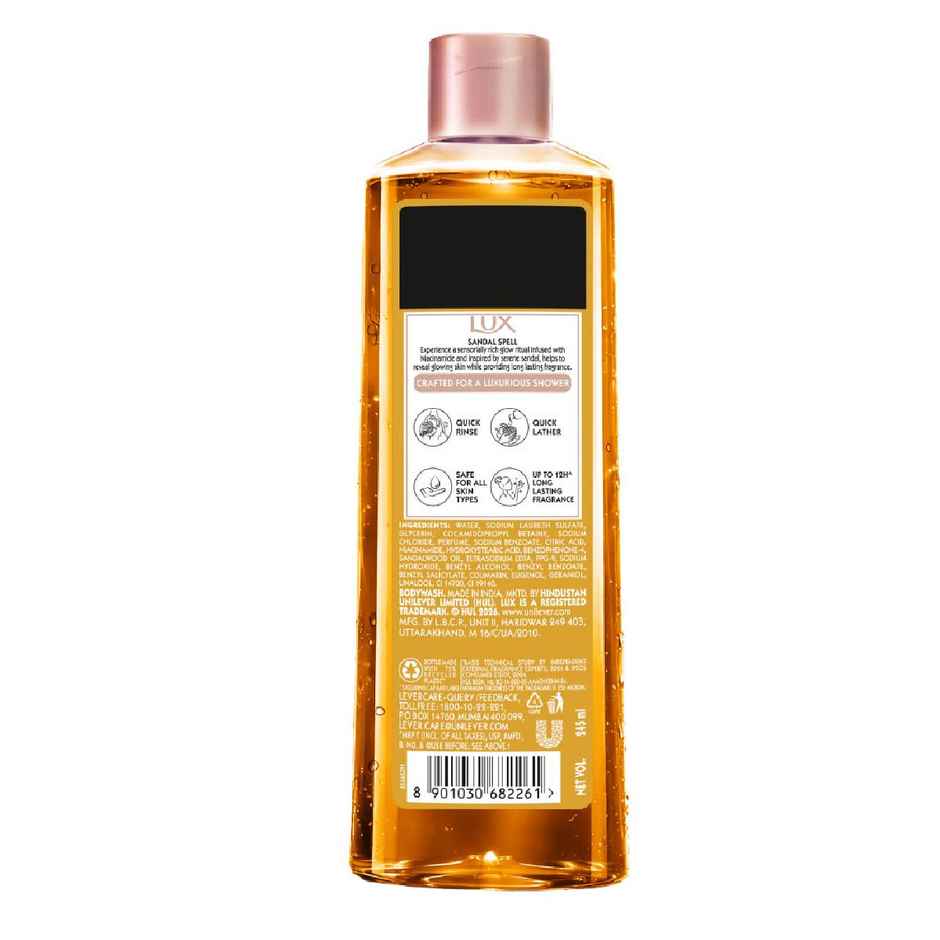 LUX Sandal Spell Bodywash with Niacinamide for Radiant & Bouncy Skin Feel
