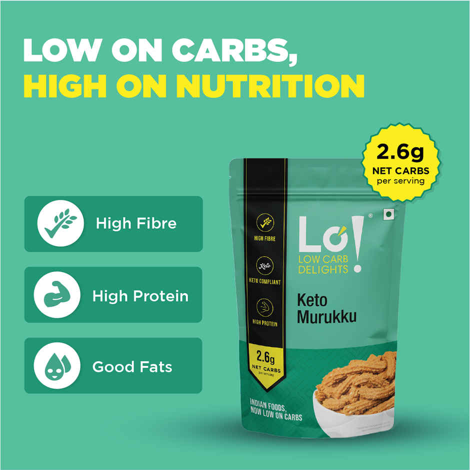 Lo Foods Keto Friendly Murukku Guilt Free Healthy Snacks High Protein High Fiber Diet Snacks Chakli