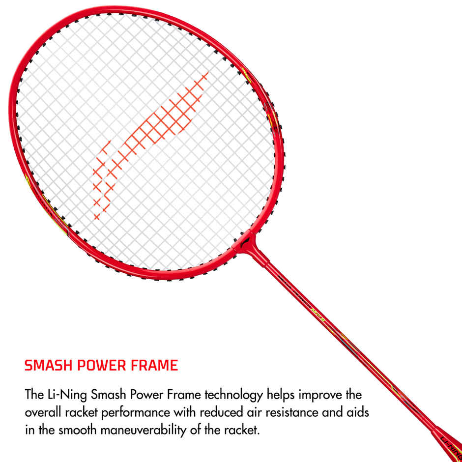 Li-Ning Mega Power Mp8 Badminton Racket- Fire Red (Strung)