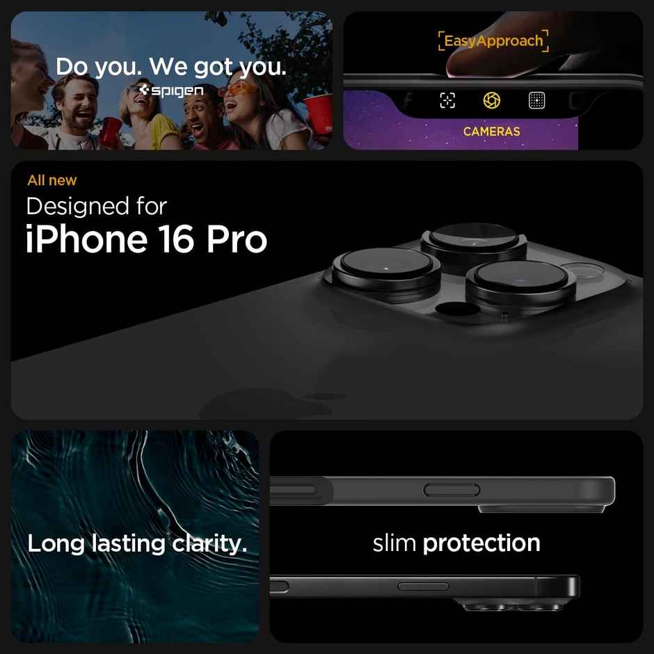 Spigen Ultra Hybrid Back Cover Case Compatible with iPhone 16 Pro (TPU + Poly Carbonate|Matte Black)