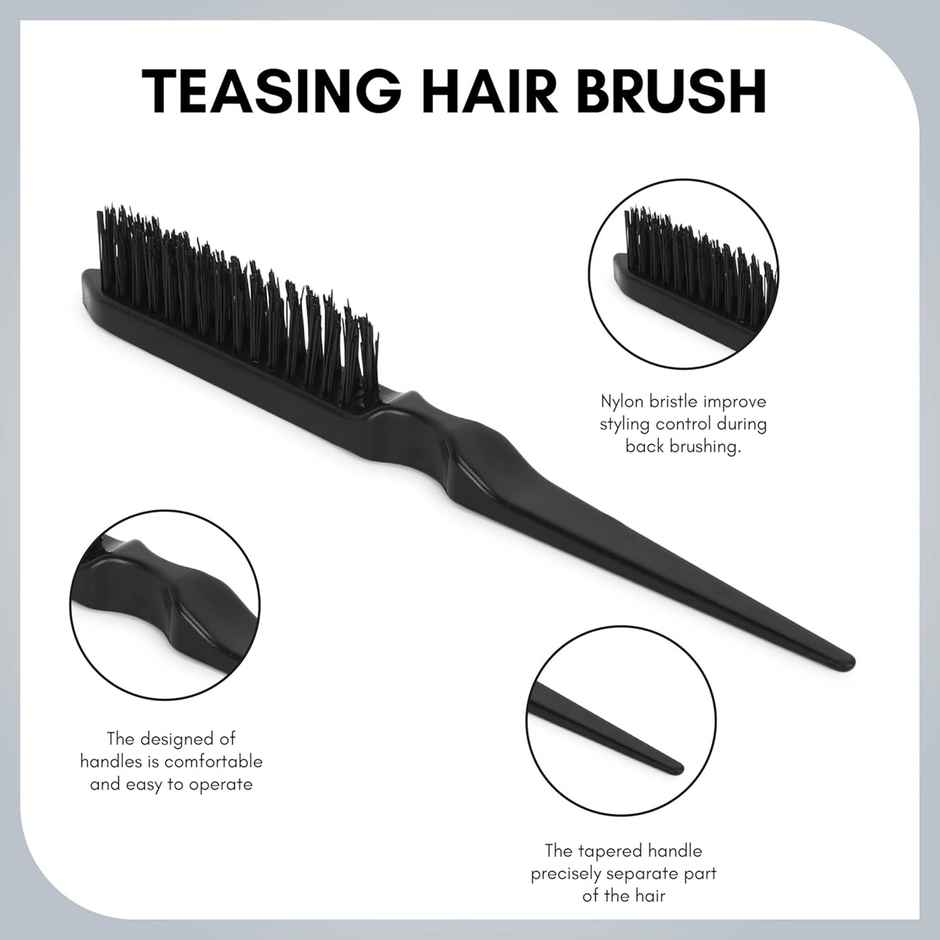 Beaute Secrets Basics Teaser Hair Comb Brush Black