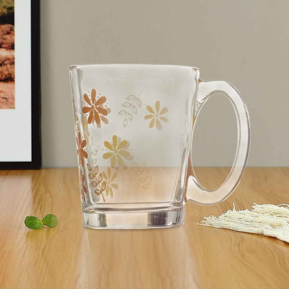 Set of ogo Sms1410 Woodruff Printed Glass Mug 290 ml | Set of 6 Piece