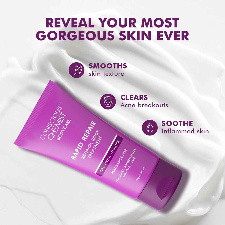 Conscious Chemist Retinol Body Cream Reduces Stretch Marks, Uneven Skin Tone & Scars
