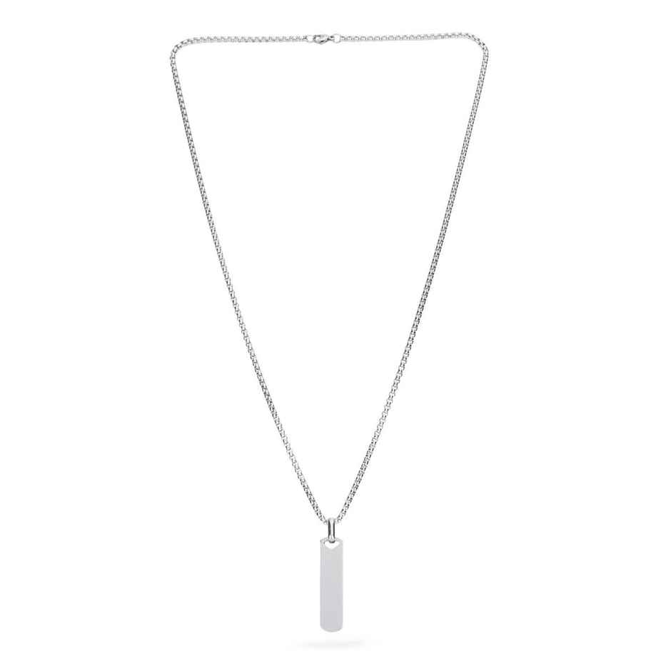 Fashion Frill Men's Bar Pendant Pendant Chain Silver Onesize