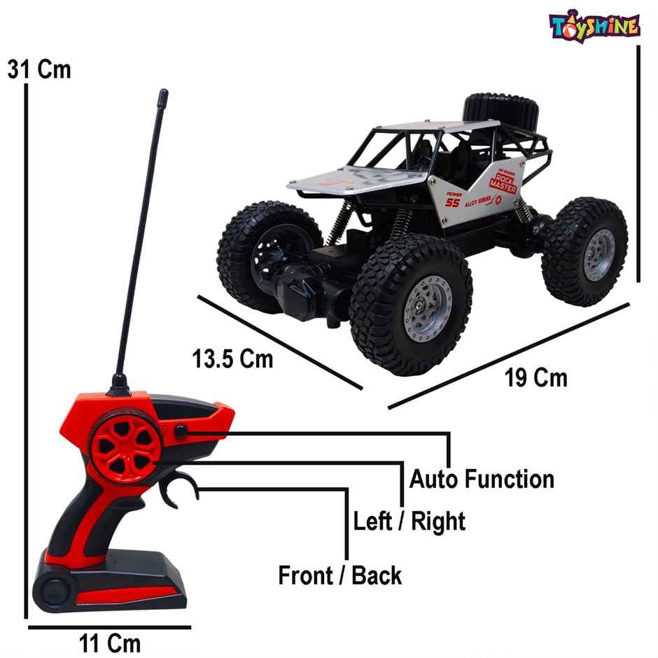 Toyshine 1:18 Scale 40MHz Remote Control Off-Road Rock Crawler High-Speed Alloy Racing Car - Silver
