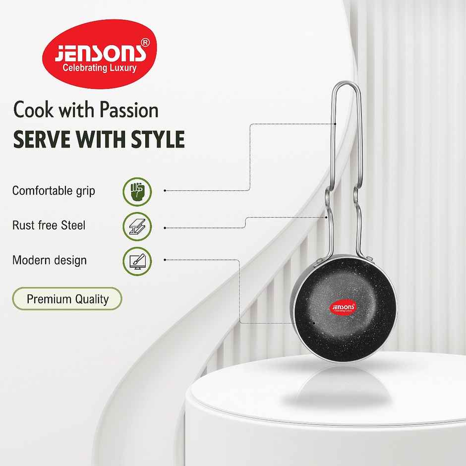 Jensons Cuisine Non Stick | Non - Induction Tadka Pan 11 cm