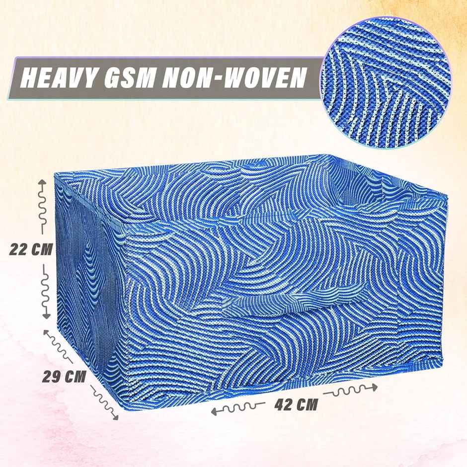 Kuber Industries Laheriya Print Non-Woven Drawer Storage & Clothes Organizer | Blue
