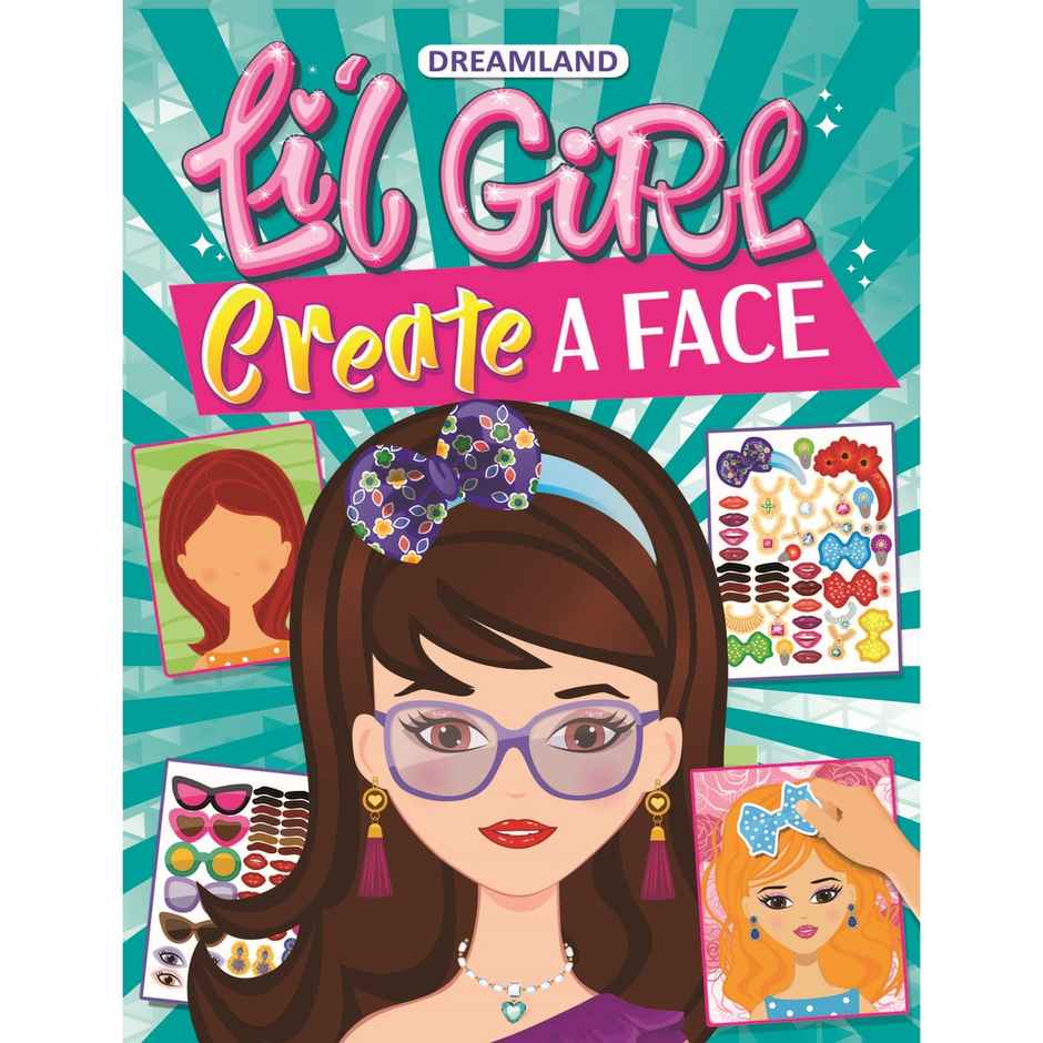 Lil Girl Create A Face- Sticker Activity Book For Kids|Blank Faces To Design With Colorful Stickers