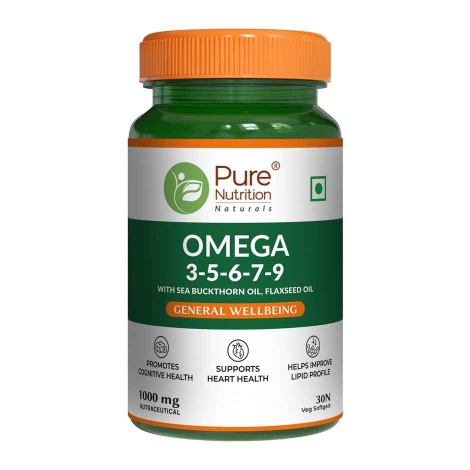 Pure Nutrition Vegan Omega 3-5-6-7-9 | Complete Plant-Based Fatty Acids