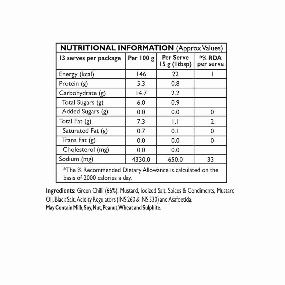 Mothers Recipe Green Stuffed Chilli Pickle