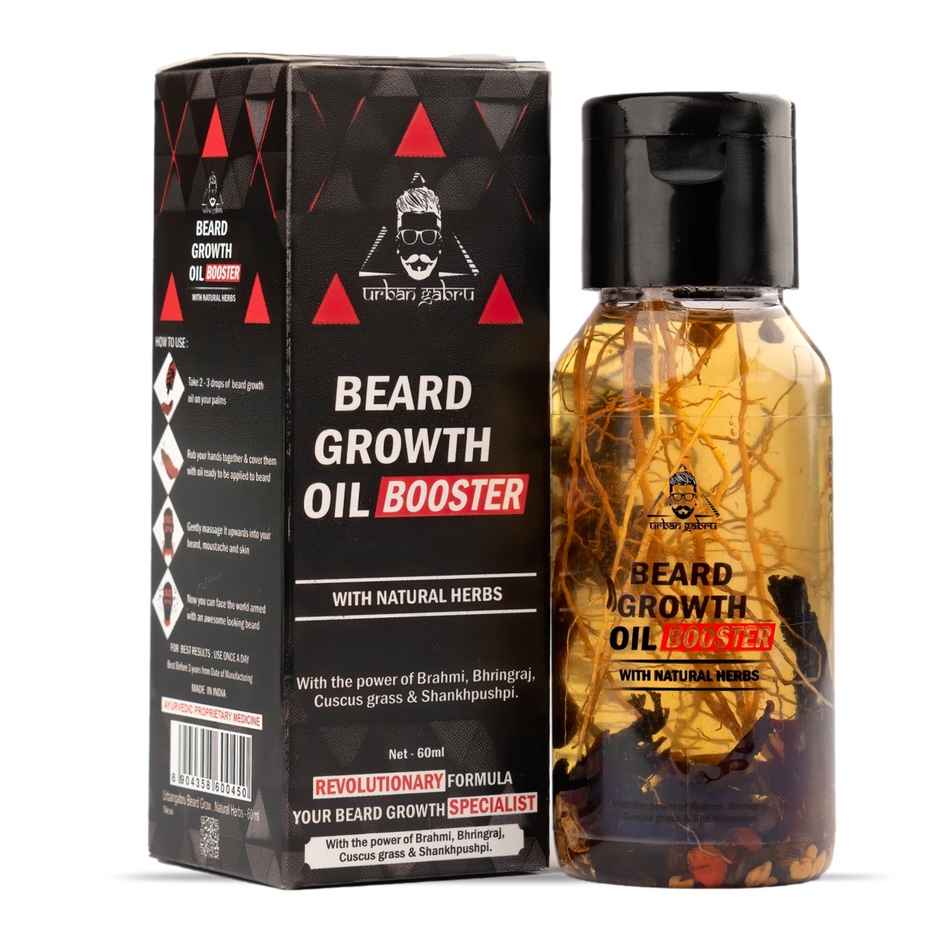 Urbangabru Beard Booster Growth Oil | Enriched With Natural Herb & Jadibuti | Fills Patchy Beard
