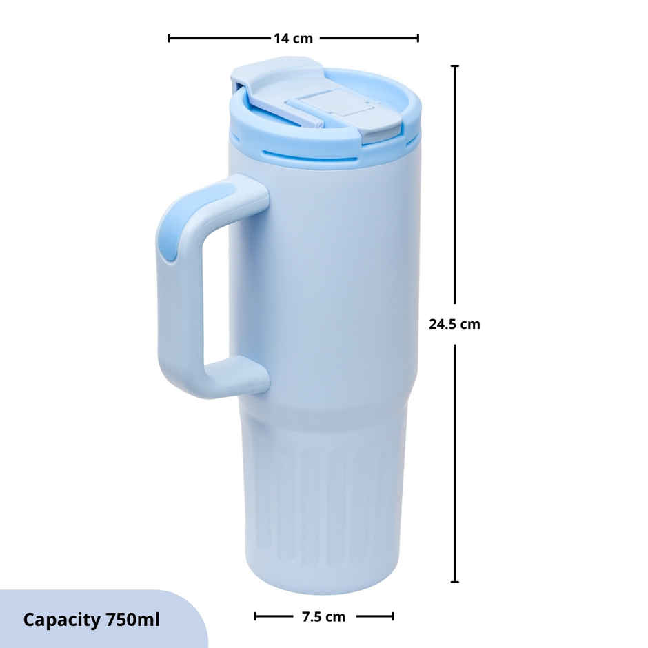 FLAIR Vogue 750 ML Insulated Stainless Steel Tumbler with Lid | Blue - 750 ml