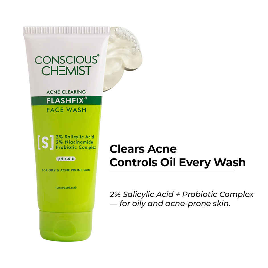 Conscious Chemist Salicylic Acid Face Wash For Oily Acne Prone Skin With Glycolic Acid