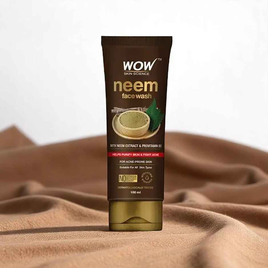 WOW Skin Science Neem Face Wash Purifies Skin Unclogs Pores Fights Acne Calms Skin