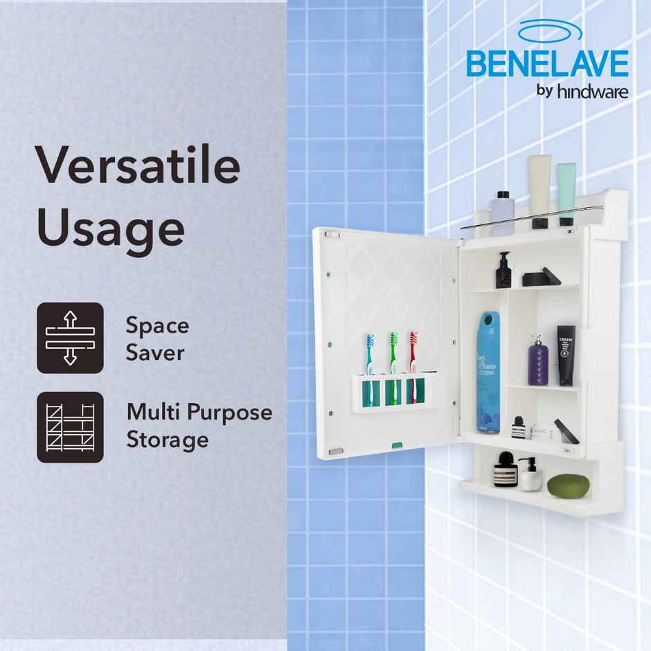 Benelave By Hindware Multipupose Bathroom Cabinet With Mirror, Bathroom Storage Solution