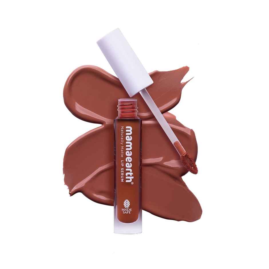 Mamaearth Naturally Matte Liquid Lipstick - Caramel Nude | Silicone Free