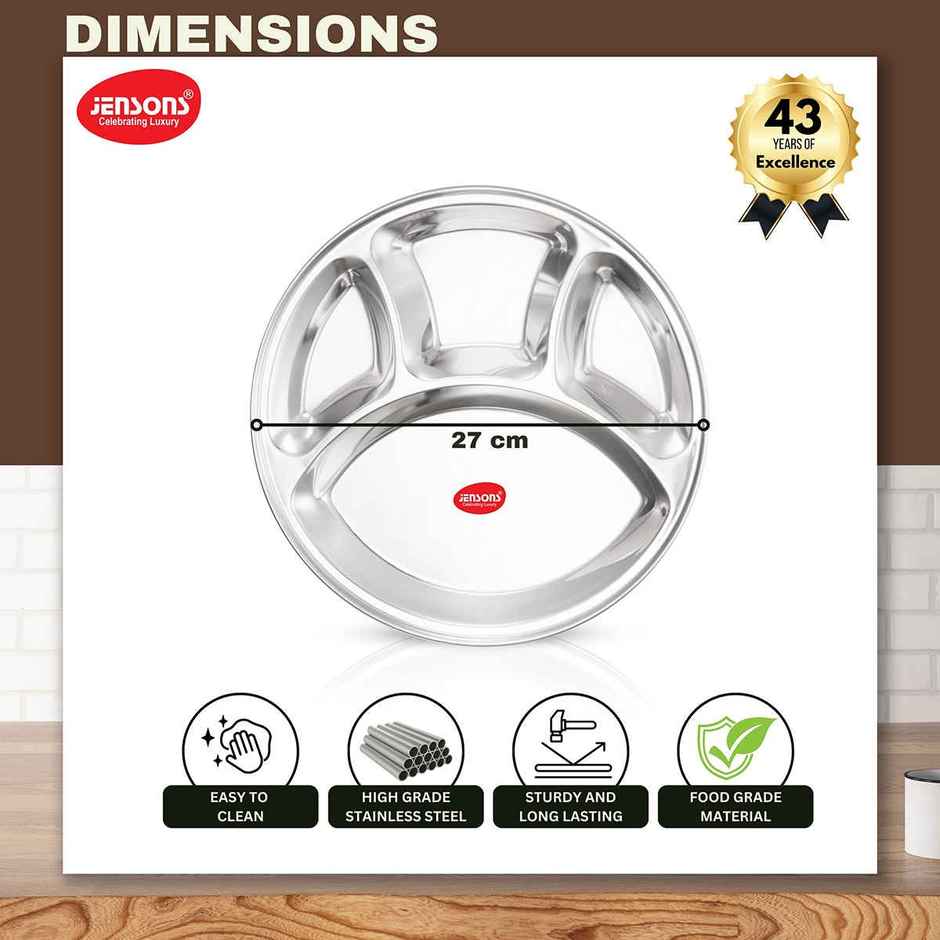 Jensons Stainless Steel Partition Plate Round Combo