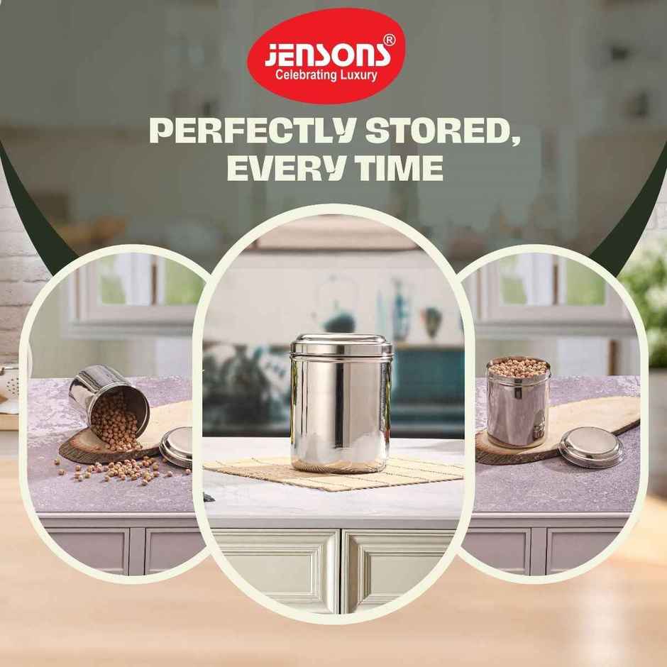 Jensons Stainless Steel Kitchen Storage Canister 12 cm | Airtight Container