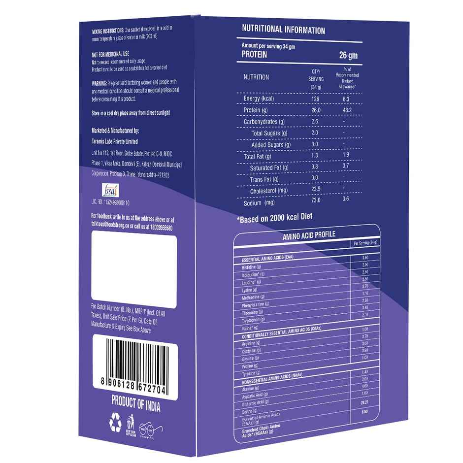 FOODstrong Whey Protein Powder | Concentrate - Isolate | Chocolate Almond | Hormone Free