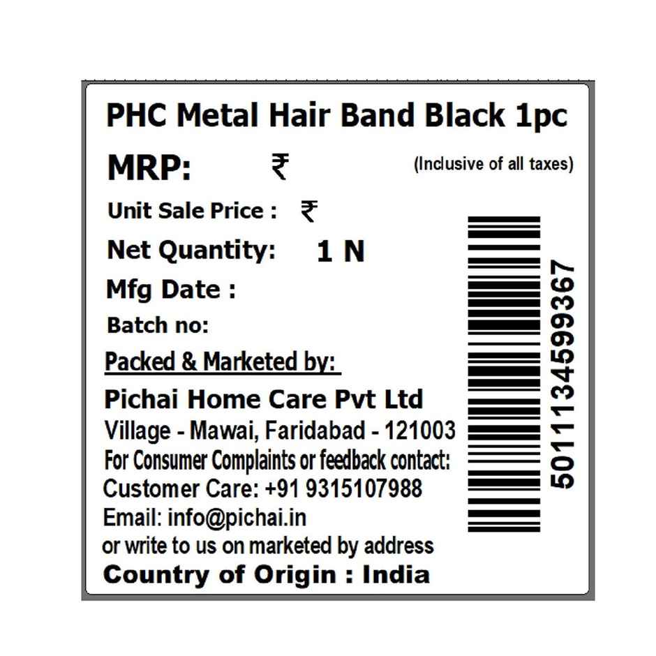 Pichai Metal Hair Band Black