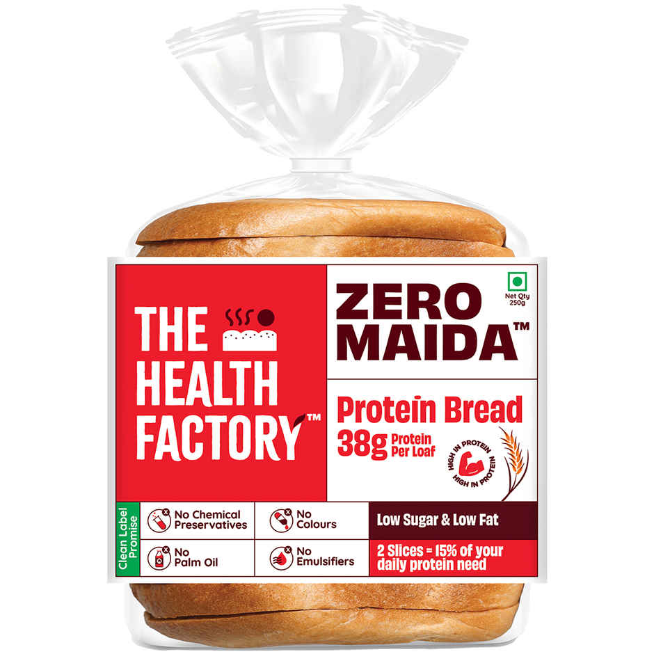 The Health Factory Protein Bread | Zero Maida | 38g High Protein | Whole Wheat Bread