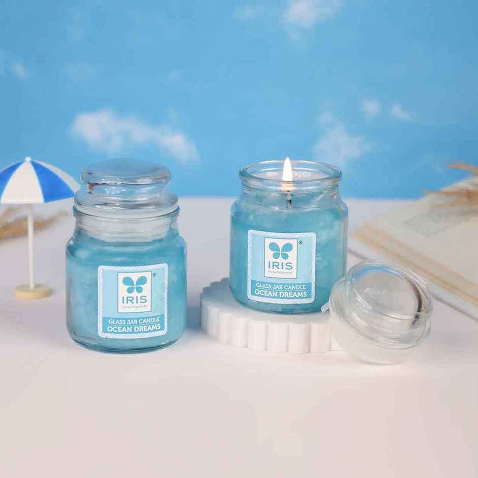 Glass Jar Scented Candles | Ocean Dream | Pack of 2 | IRIS