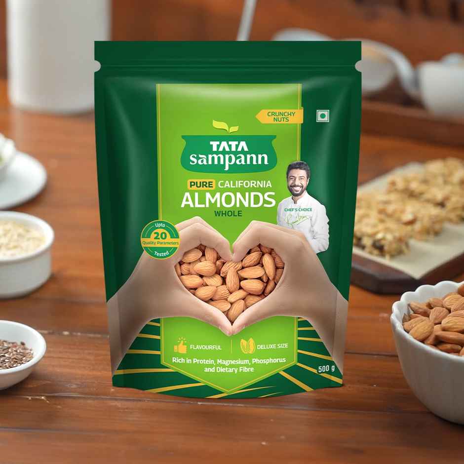 Tata Sampann Totally Pure California Almonds/Badam Giri | Whole Premium Quality