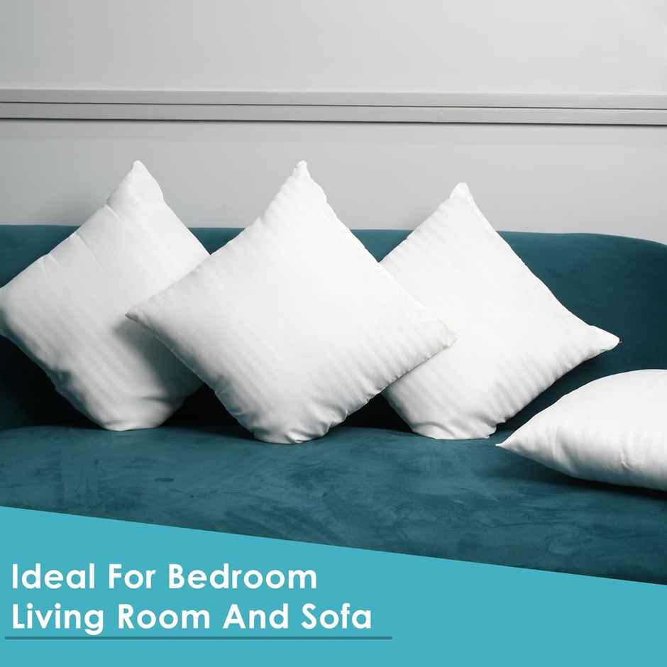 Kuber Industries Microfiber Cushion Pillow Filler|16x16 Inch|Pack of 2|White