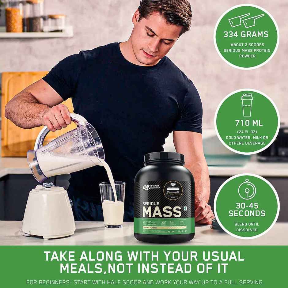 Optimum Nutrition Serious Mass Weight Gainer Powder High Protein & Calories Vegetarian Chocolate