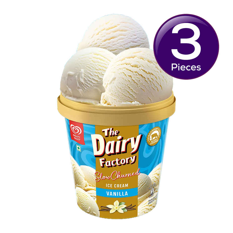 Kwality Walls The Dairy Factory Vanilla Ice Cream Tub Combo